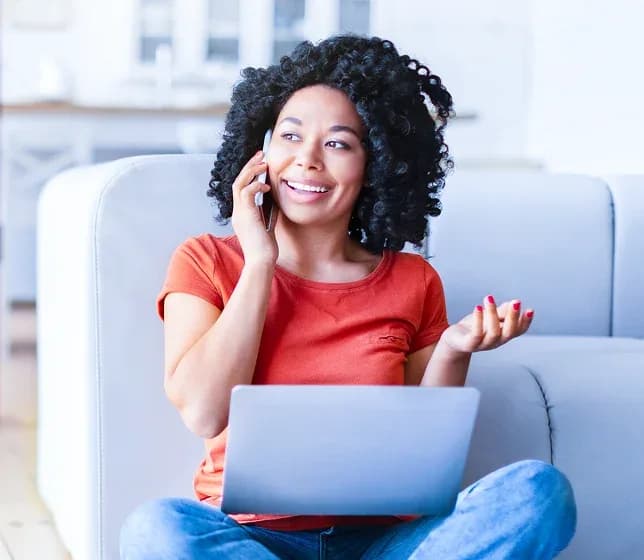 Woman on phone call
